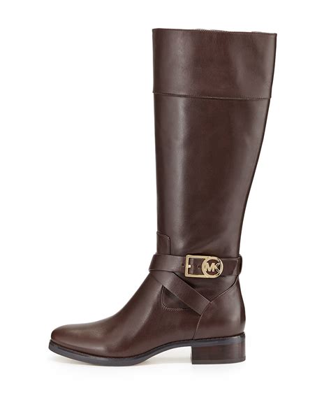 michael kors chocolate brown boots|michael kors adjustable buckle boots.